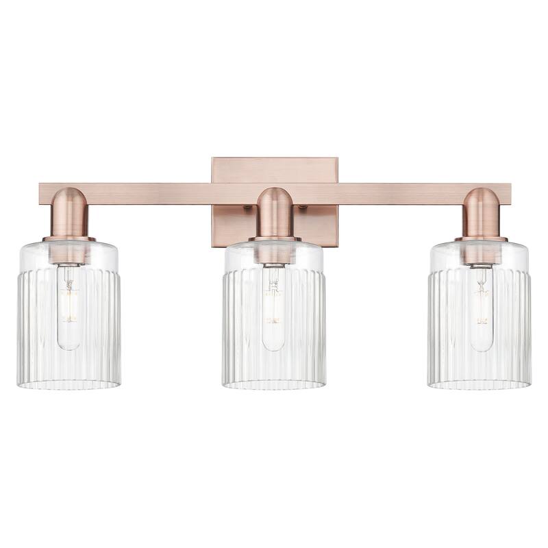 Innovations Lighting Endless Possibilities Arcadia - Hadley - 3 Light 24" Bath Vanity Light - Clear/Antique Copper