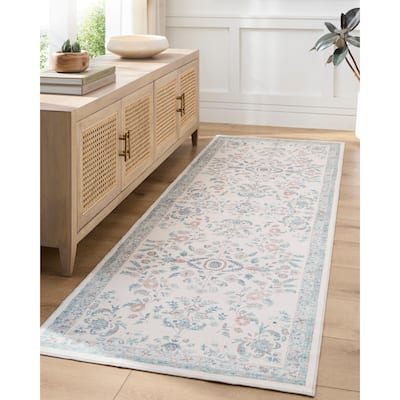 Livabliss Lavable Traditional Medallion Washable Area Rug