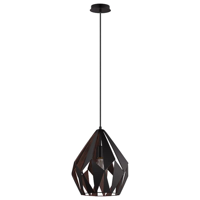 Eglo Carlton 1-light Black and Copper Pendant - Black & Copper