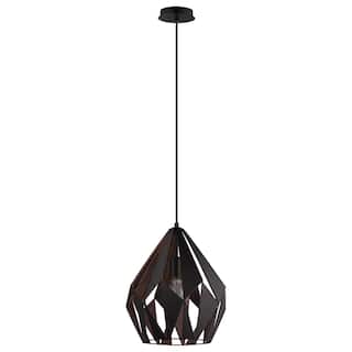 Eglo Carlton 1-light Black and Copper Pendant