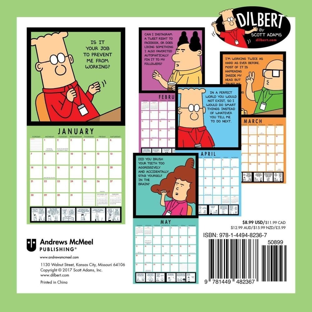 Shop 2018 Dilbert Mini Wall Calendar Cartoons Comics By Andrews