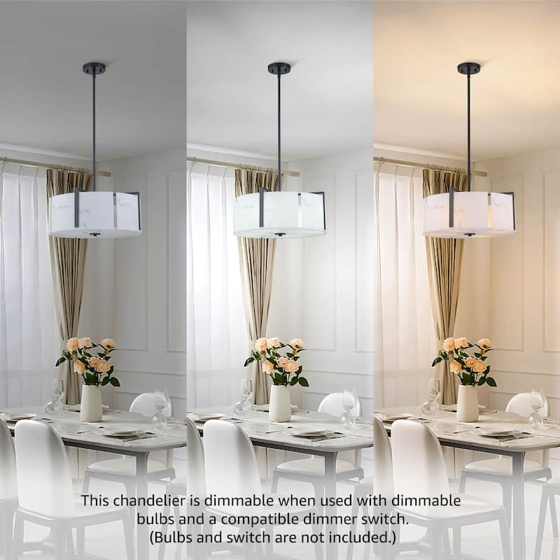 Starsky 4-Light Natural Alabaster Drum Chandelier