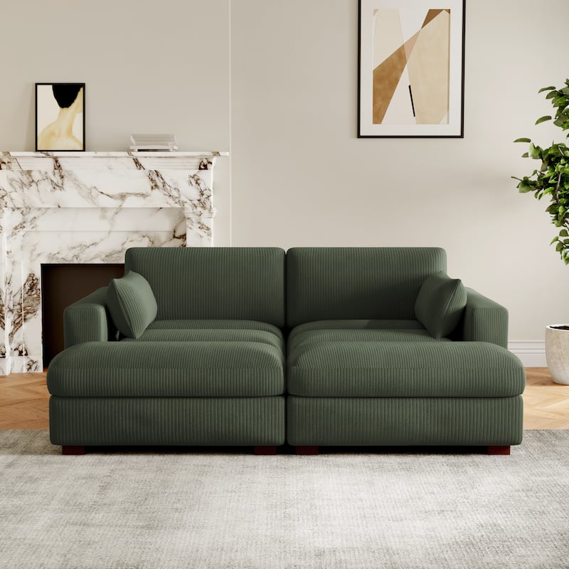 Modern Sectional Sofa Set - Green Set - Symmetrical