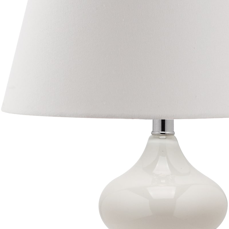 SAFAVIEH Lighting Kimberely 24-inch Double Gourd Glass White Table Lamp (Set of 2) - 14"x14"x24" - 14Wx14Dx24H