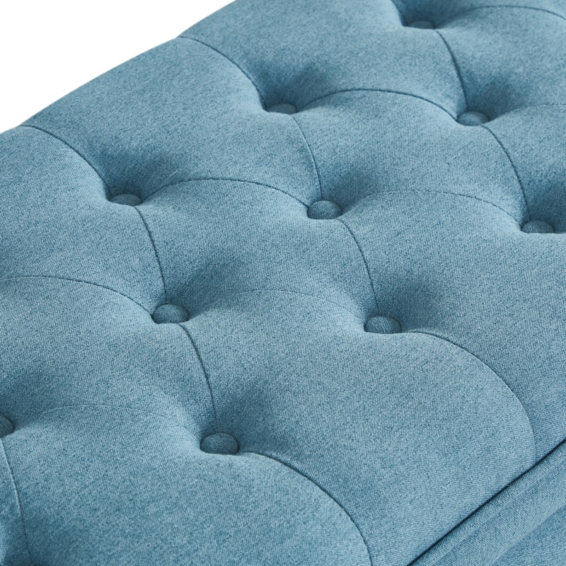 Upholstered Tufted Button Storage Bench