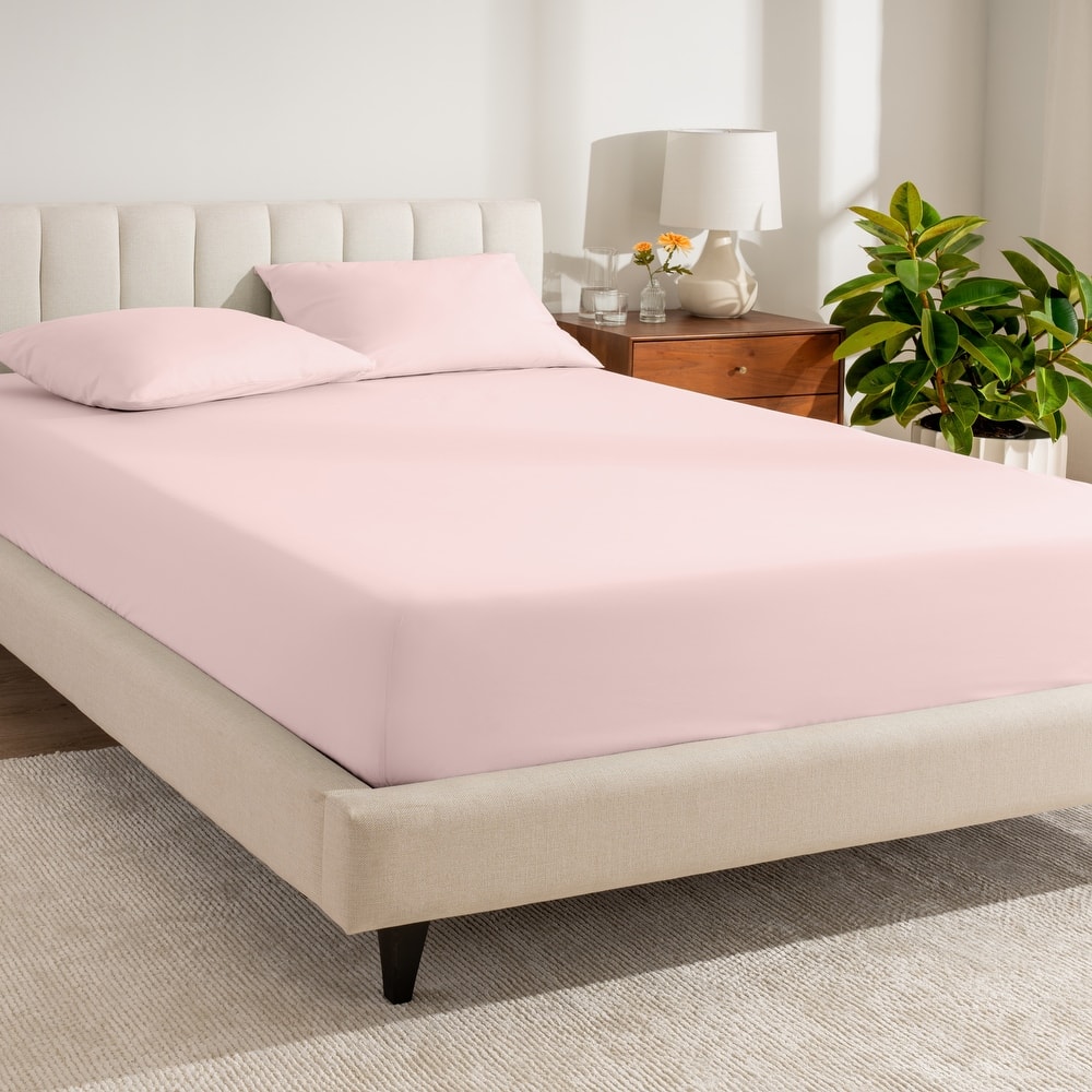 Bare Home Organic Cotton Percale Fitted Bottom Sheet