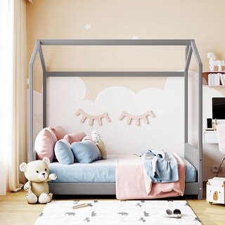 Elegant Design Full Size House Bed with Wooden Frame