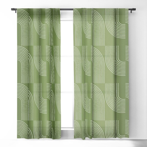 Sheila Wenzel-Ganny Sage Green Minimalist Blackout Window Curtain