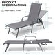 preview thumbnail 12 of 72, Outdoor Patio Lounger Aluminum Adjustable Chaise Lounge Chairs with Arms (Set of 2/4) - See Picture