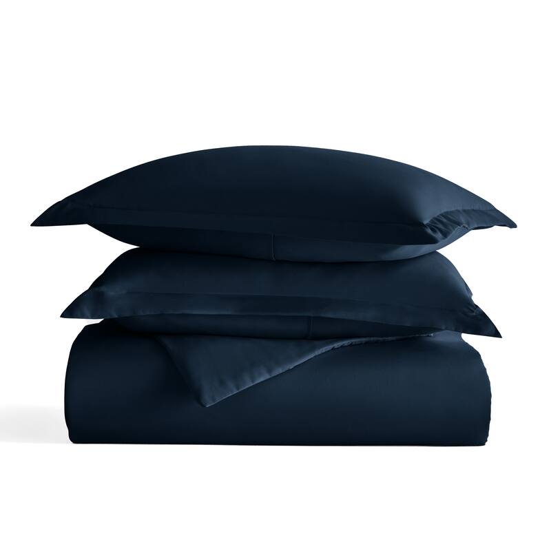 Simply Essential Solid Duvet Cover - Navy - Queen