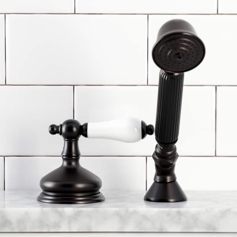 Kingston Brass Deck Mount Hand Shower with Diverter for Roman Tub Faucet