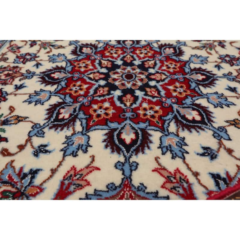 2'4''x3'7'' Hand Knotted Wool Ivory Isfahan Traditional 500 KPSI Rug - 2' 4'' x 3' 7''