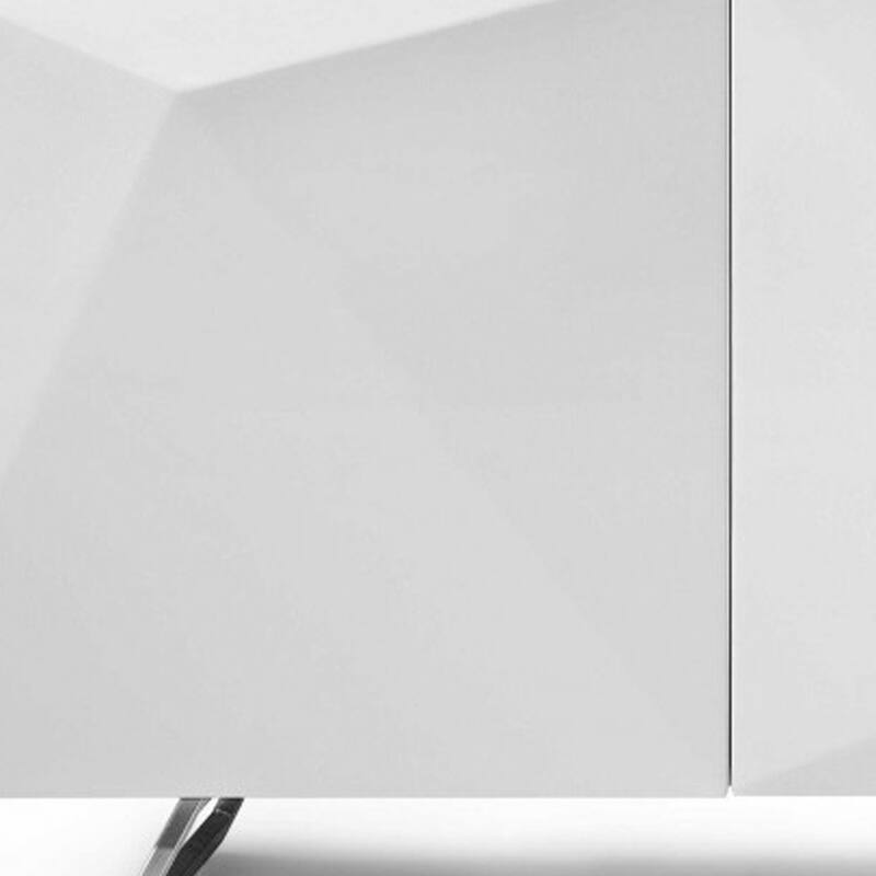 HomeRoots 94" White Glass Solid Console Table - 94.00 in. x 29.00 in. x 18.00 in.