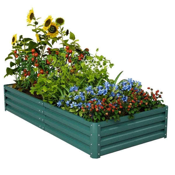 Homall Galvanized Raised Metal Planter Box Garden Bed Planter Bed