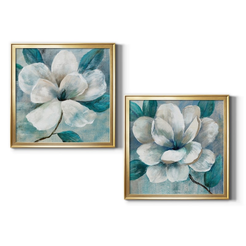 Teal Magnolia I Premium Framed Canvas - Ready to Hang