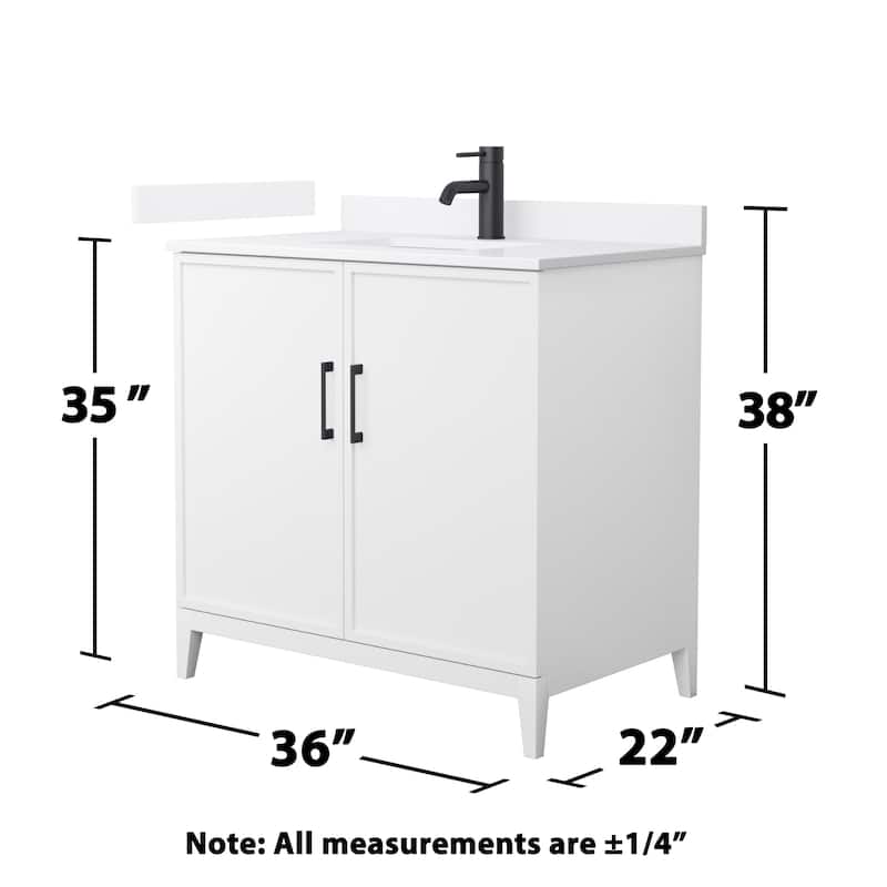 Elan 36-inch Single Vanity, Single Hole Quartz Top