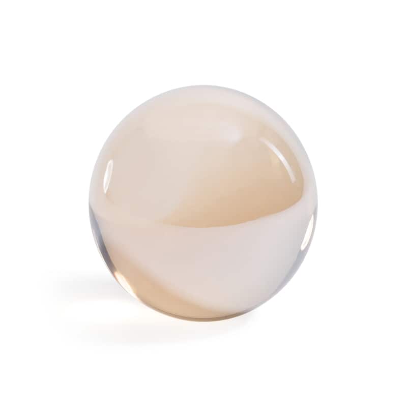 Decorative Crystal Glass Ball, 4.5" Diameter - Amber
