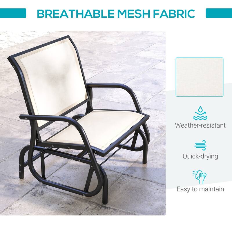 Outsunny Porch Glider (Excluding the table) - Cream White