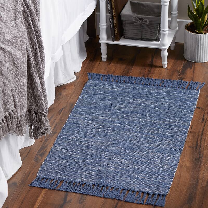 DII Gray and Off White 2-Tone Ribbed Rug 2x3 Ft - 24.0 In. L X 36.0 In. W X 0.2 In. H