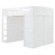 preview thumbnail 6 of 28, Full Size Wooden Loft Bed, Multifunctional Loft Bed Frame with Desk, Wardrobes, 4 Drawers and 4 Shelves for Kids Teen Adults