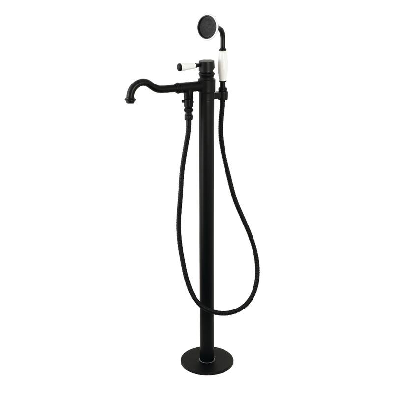 Paris Freestanding Tub Faucet with Hand Shower in Polished Chrome - Matte Black