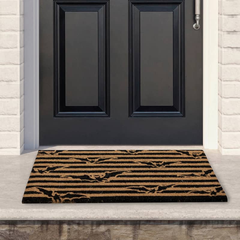 Natural Coir Flying Bats Halloween Doormat 18" x 30" - 30