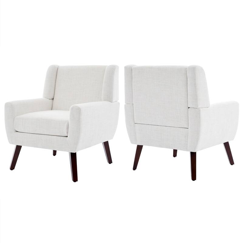 Modern Upholstered Linen Armchair Accent Chair Set of 2