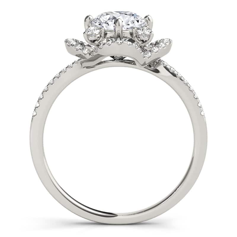 Auriya 14k White Gold Lab Grown Round Diamond Halo Engagement Ring 0.50 to 5.00 ct. tw. (F-G VS)