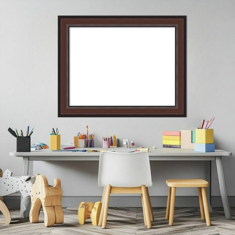 Amanti Art Harvard Walnut Framed Dry Erase Magnetic Board