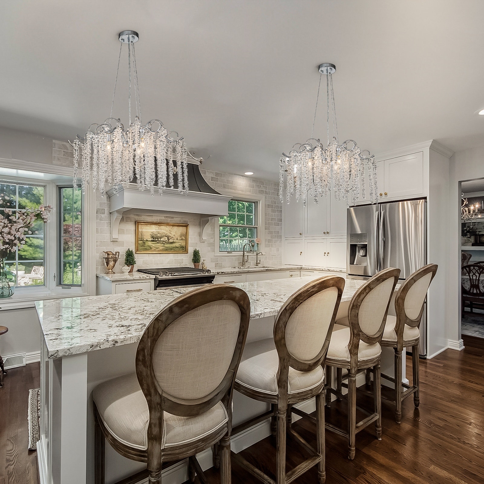 6 Light 23.6 W Contemporary Luxury Tassel Crystal Chandelier On Sale Bed Bath Beyond 38398542