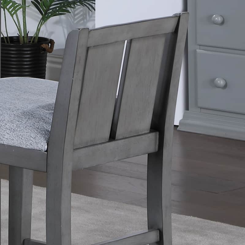 Graham Upholstered Seat 20" Counter Height Chair in Grey (Set of 2)