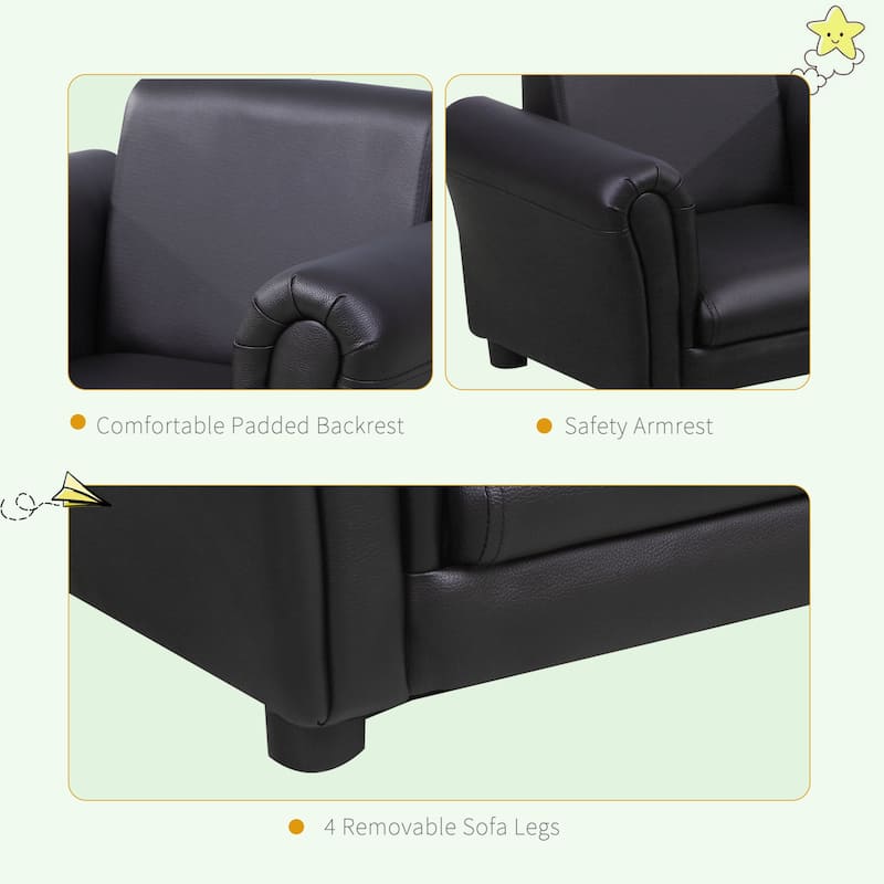 Qaba Kids Sofa Chair with Matching Ottoman for 18 to 36 Months