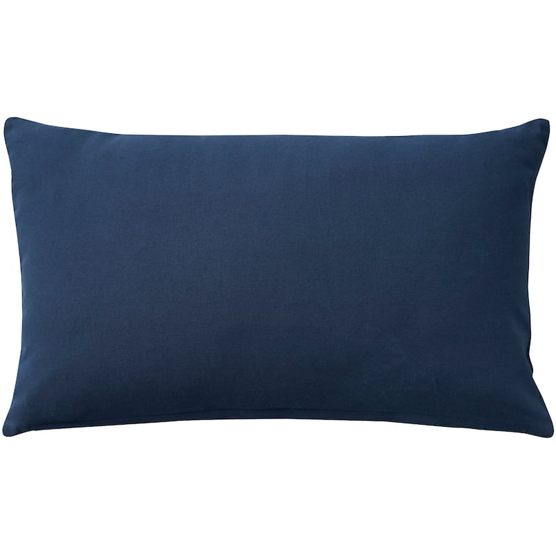 Mina Victory Life Styles Floral Navy Throw Pillow , ( 14" x 24" )