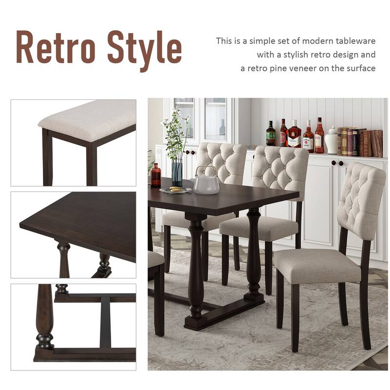 6-Piece Dining Table and Chair Set