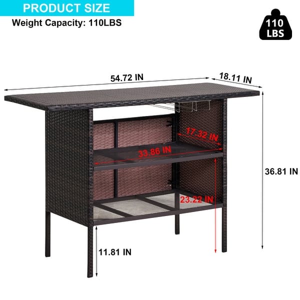 Outdoor Patio Rattan Bar Counter Table Bed Bath & Beyond 35313116
