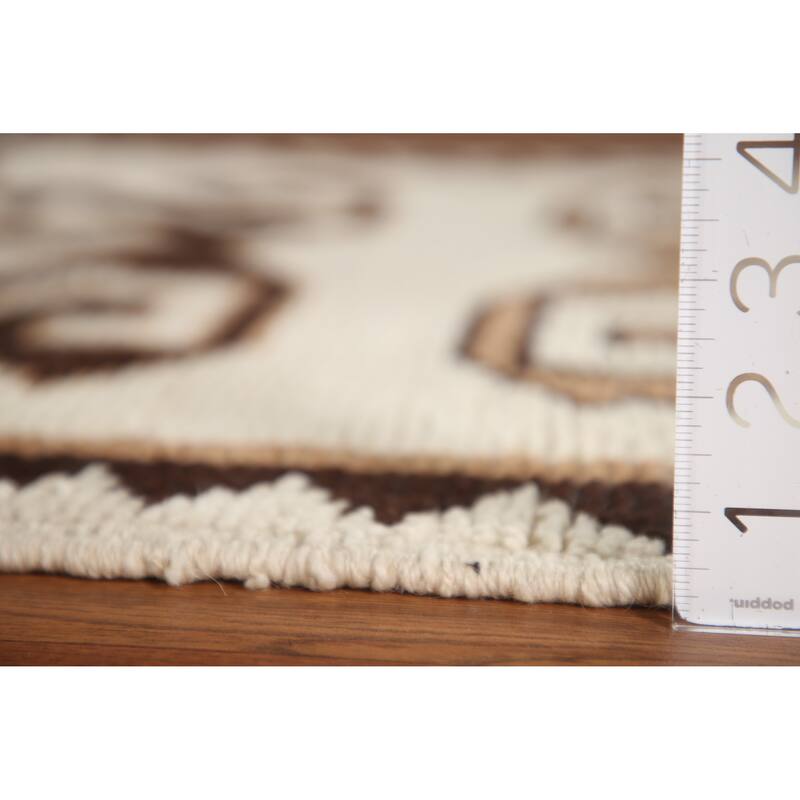 Natural Dye Ivory Anatolian Turkish Runner Rug Handmade Wool Carpet - 2'7"x 11'9"