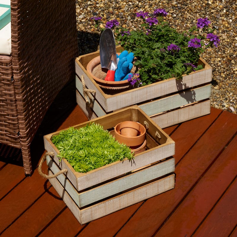 Elements Set of 2 Multi-Color Crates 13, 15 Inch