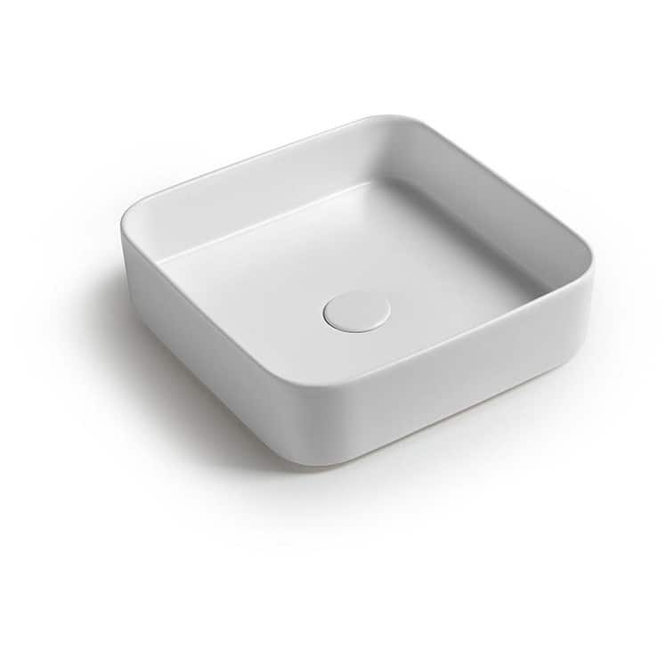 WS Bath Collections Mood BL 40.40 Mood 15-11/16" Square Ceramic Vessel
