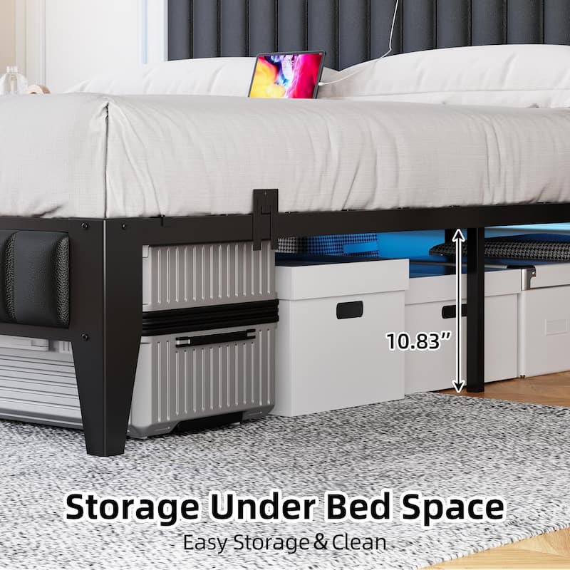 Bed Frame with Charging Station