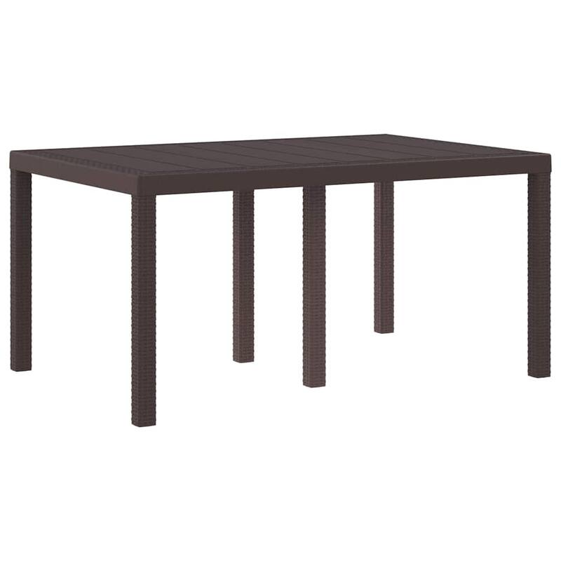 vidaXL Garden Dining Set 5/7 pcs Anthracite/Brown Polt rattan - 150 x 100 x 73 cm