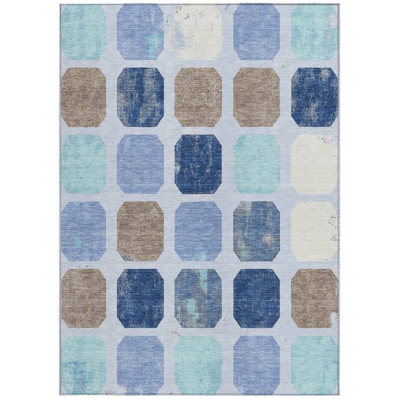 HomeRoots Geometric Transitional Rectangle Outdoor Rug