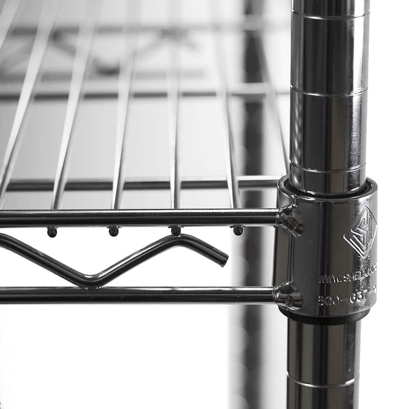 Chrome Wire Shelving with 4 Shelves - 8"d x 18"w