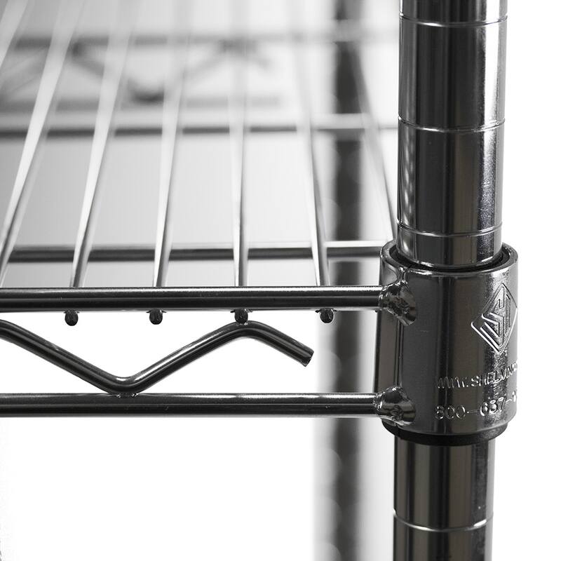 Chrome Wire Shelving with 4 Shelves - 8"d x 24"w