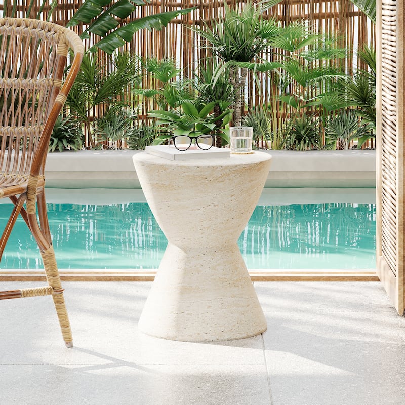 Urkta MGO Side table by Christopher Knight Home - Travertine