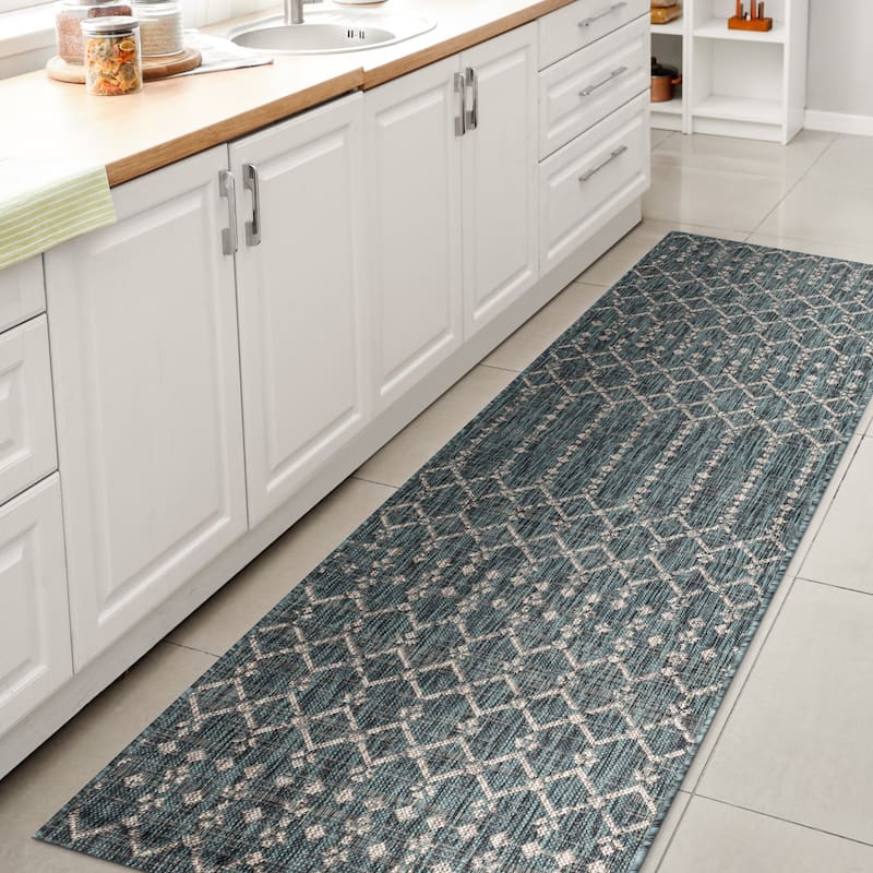 JONATHAN Y Trebol Moroccan Geometric Textured Weave Indoor/Outdoor Area Rug