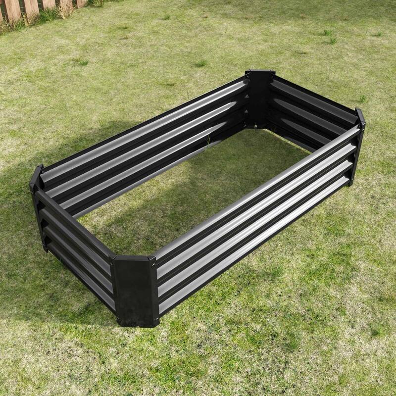 Large Galvanized Metal Raised Garden Bed Open Bottom Rust-Resistant