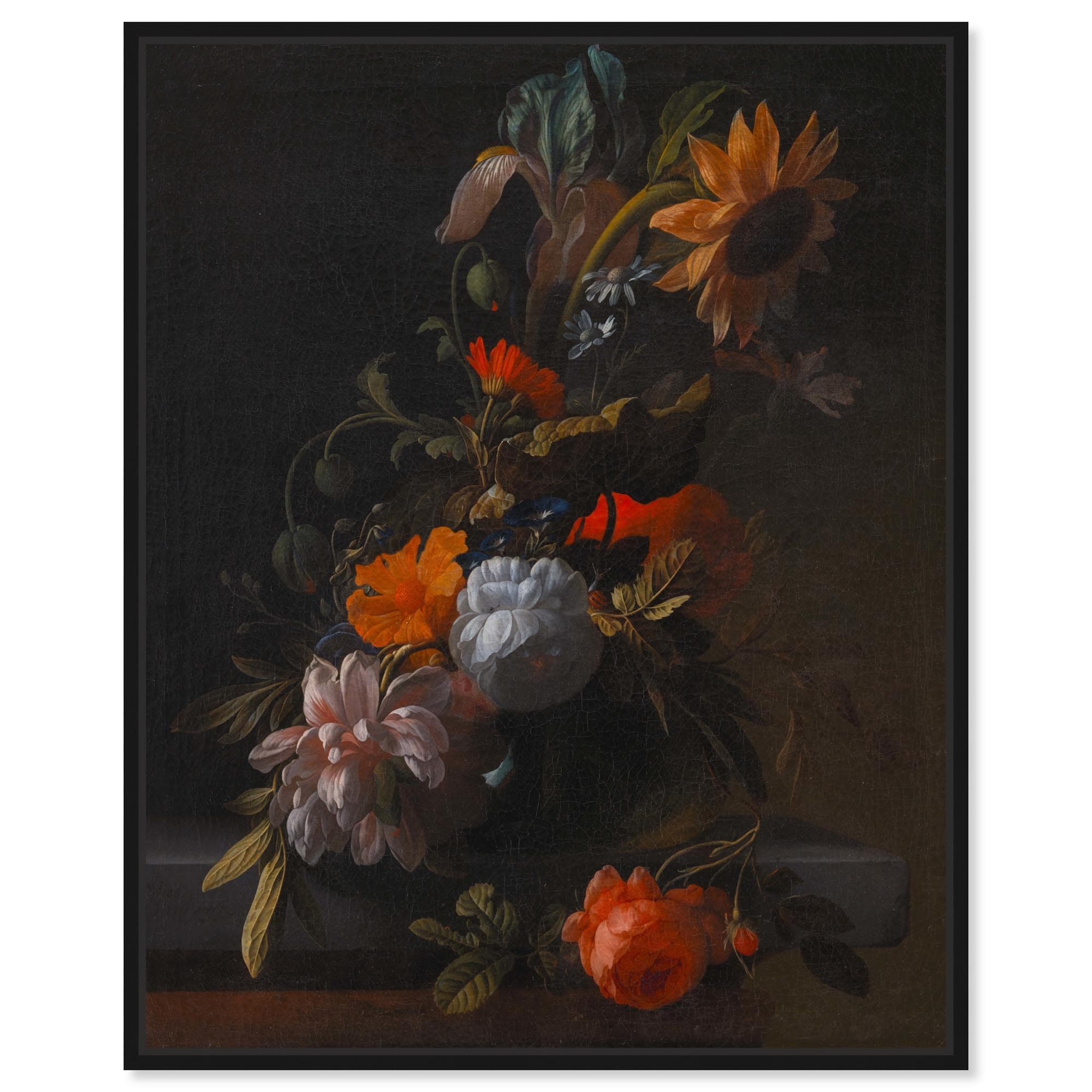 A Bowl of Flowers Canvas Vintage Floral Wall Art by Art Remedy