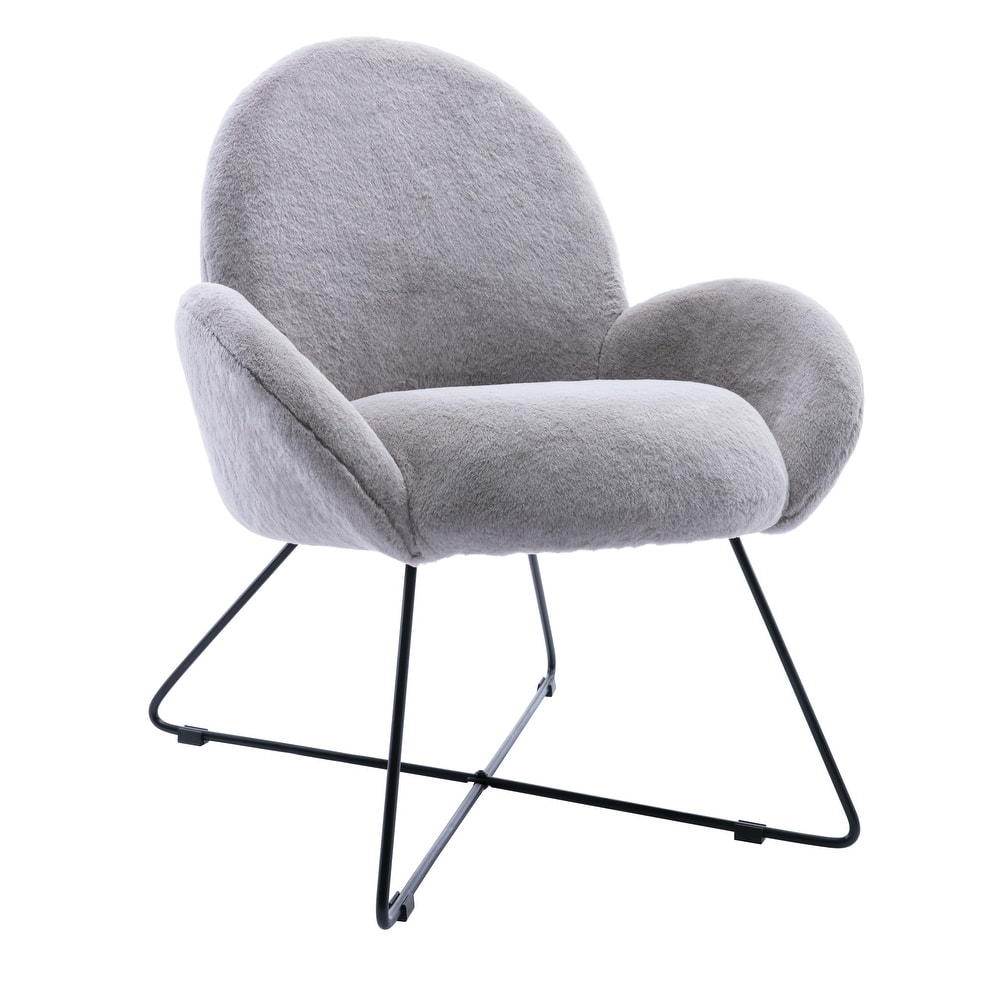 Corvus Rowen Modern Fleece Upholstered Accent Chair with Arm