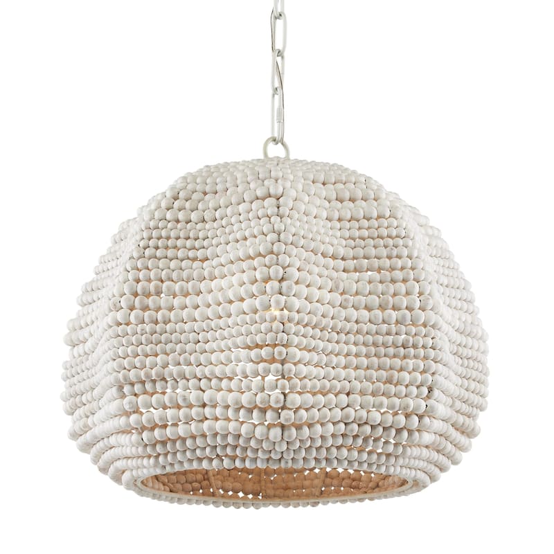Currey & Company Octavia White Pendant - 16"h x 19"dia