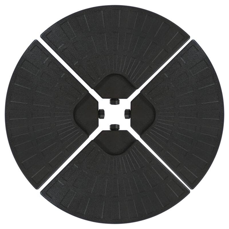 Sunnydaze 10' Offset Patio Umbrella with Cantilever and Cross Base - Round Base Set